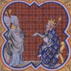 Свв. Сальвий и Григорий турский перед королём Хильпериком, Великие французские хроники