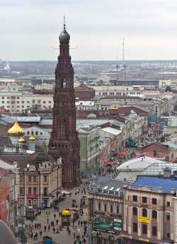 Казань, вид на колокольню Богоявленской церкви. Фотография Рустема Адагамова