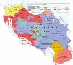 Этническая карта Югославии, 1991 год