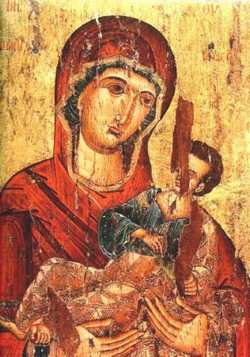Икона Богородицы Пантанасса. XVI в. Монастырь Симона Петра. Афон