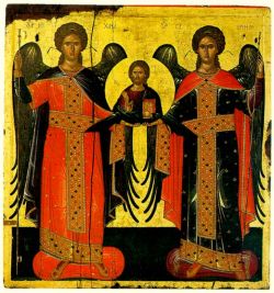 Cобор архангелов Михаила и Гавриила. Икона XV в. Афонский Ватопедский монастырь.