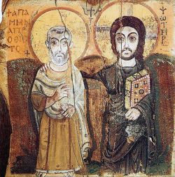 Иисус Христос и вмч. Мина Котуанский. Икона из Бавита, Египет (VI в.). Париж, Лувр