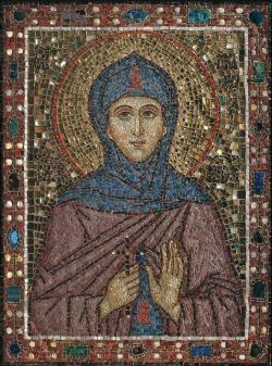Мозаичная икона блаженной Марфы Московской на её гробнице. Собор Иоанно-Предтеченского монастыря
