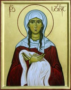 Св. Сидония, сестра Елеазара. Грузинская икона (кон. XX - нач. XXI в.)