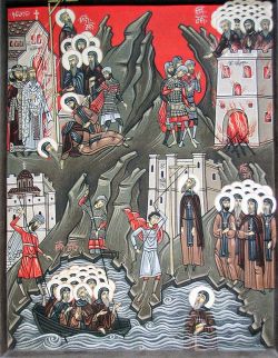 Преподобномученики Афонские, от униатов пострадавшие. Грузинская икона