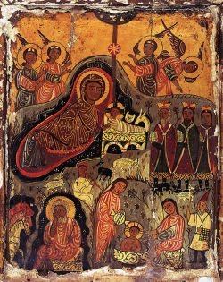 Рождество Христово. Икона (VII-IX в.). Синай, монастырь Св. Екатерины