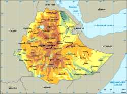 Эфиопия, карта с сайта krogosvet.ru