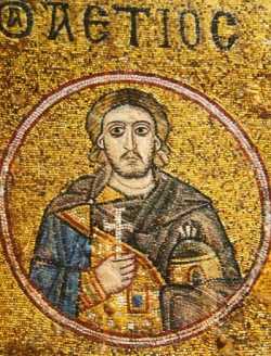 Мч. Аетий Севастийский, мозаика. Собор святой Софии, Киев. XI в.