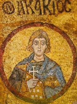 Мч. Акакий Севастийский, мозаика. Собор святой Софии, Киев. XI в.