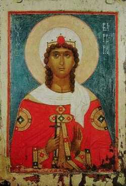 Св. вмц. Варвара. Новгородская икона, XV в.