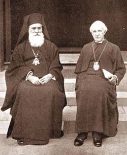 Мелетий (Метаксакис) и англиканский архиепископ Ланг.  Конференция в Ламбете, 1930 г.