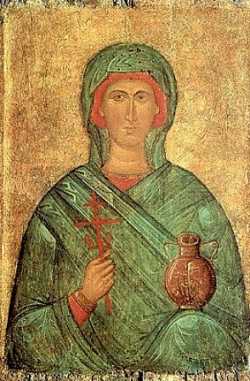 Великомученица Анастасия Узорешительница. Византийская икона 15 века.