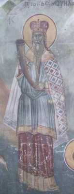 Пророк Самуил.  Роспись из монастыря Грачаница.  Сербия. XIV в.