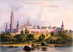 Московский Симонов монастырь. Картина XIX века