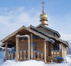 Южно-Сахалинский Анастасиинский храм при Исправительной колонии  № 1.  Фото не позднее 4 января 2011 г.