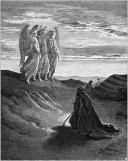Авраам и три ангела, Гюстав Доре, 1852 г.
