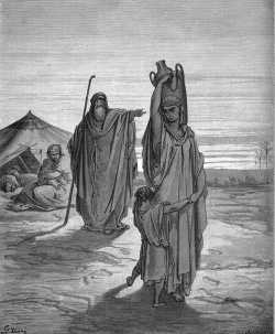 Изгнание Агари и Исмаила, Гюстав Доре, 1852 г.
