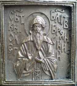 Преподобный Олег Брянский, изображение на колоколе