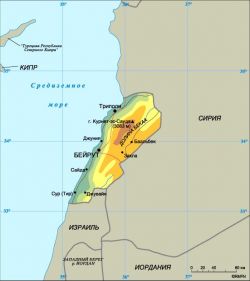 Карта Ливана с сайта krugosvet.ru