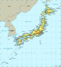 Япония. Карта с сайта krugosvet.ru