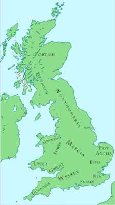 Британия около 800 г. Карта с сайта Википедии