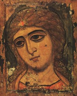 Ангел Златые власы (архангел Гавриил). Икона XII в., Новгород. Собр. Русского музея