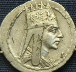 Тигран II Великий. Изображение на серебряной монете.