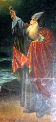 Архиепископ Аристакес вспахивает Черное море. Картина армянского художника Мартироса Атуняна.