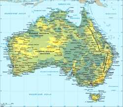 Карта Австралии с сайта онлайн-энциклопедии Кругосвет