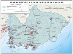 Карта Находкинской епархии на 2011 или 2012 год. Фото с сайта Владивостокской епархии.