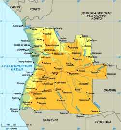 Карта Анголы с сайта krugosvet.ru