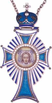 Патриарший наперсный крест с украшениями (образца после 1997 г.)