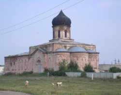 Крестовоздвиженский храм города Бутурлиновка. Фотография ок. 2007 г.