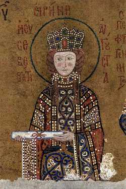 Прп. царица Ирина, в монашестве Ксения. Мозаика, Софийский собор, Константинополь