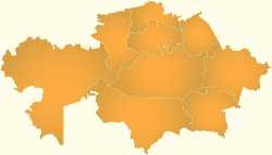 Карта епархий в Казахстане по решениям от 5 октября 2011 г.  С сайта Синодального монастырского отдела
