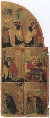 Левая створка Синайской иконы Божией Матери Алтарницы.  Синайский Екатерининский монастырь, XIII в.