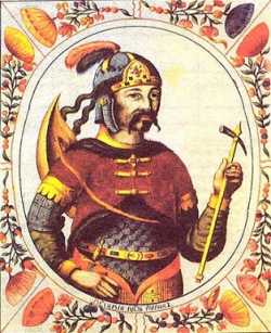 Рюрик.  Миниатюра Царского титулярника, 1672 г.