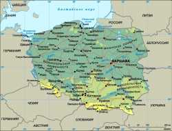 Польша, карта с сайта krugosvet.ru