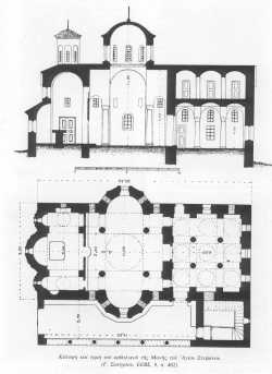 Кафоликон монастыря св.Стефана (схема с сайта www.gometeora.gr)