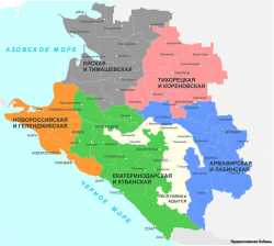 Карта Кубанской митрополии