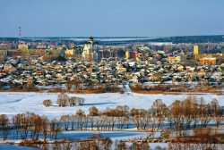 Лиски, вид с юга из-за Дона.  Фото с сайта администрации городского поселения Лиски adminliski.ru.