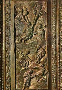 Вознесение Господне. Рельеф на двери базилики Санта Сабина, V век