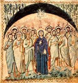 Сошествие Святого Духа. Евангелие Рабулы, VI век