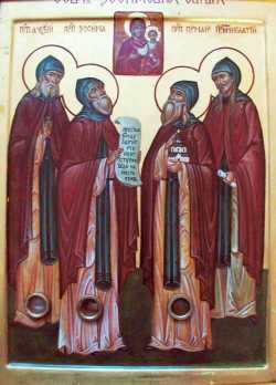 Икона собора Зосимовских преподобных. Москва. Около 2002 г. Зосимова пустынь