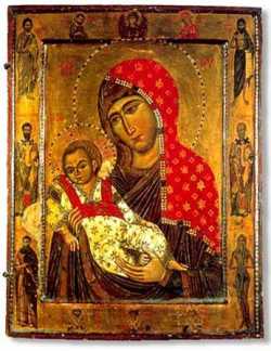 Икона Божией Матери "Недремлющее Око". Византия, 2-я половина XIII века.
