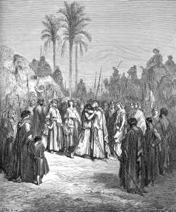 Встреча Иакова и Исава, гравюра Гюстава Доре