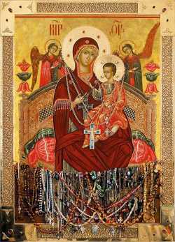 Икона Божией Матери "Всецарица", главная святыня Новоуральского Троицкого монастыря
