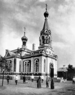 Санкт-Петербурсгкий Александро-Невский храм на Преображенском кладбище, дореволюционная фотография