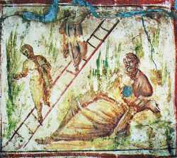 Сон Иакова: видение лествицы. Роспись в катакомбах на Виа Латина в Риме, ок. 320-350 гг.