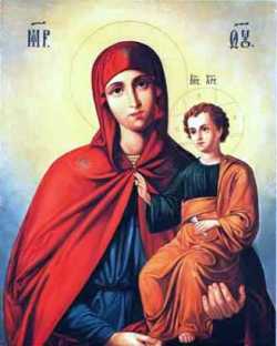 Икона Пресвятой Богородицы с Отроком Христом. Работа Ирины Ямаситы